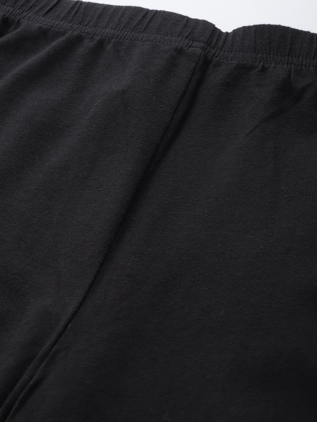 Women's Plus Size Black Solid Color Cotton Knitted Legging