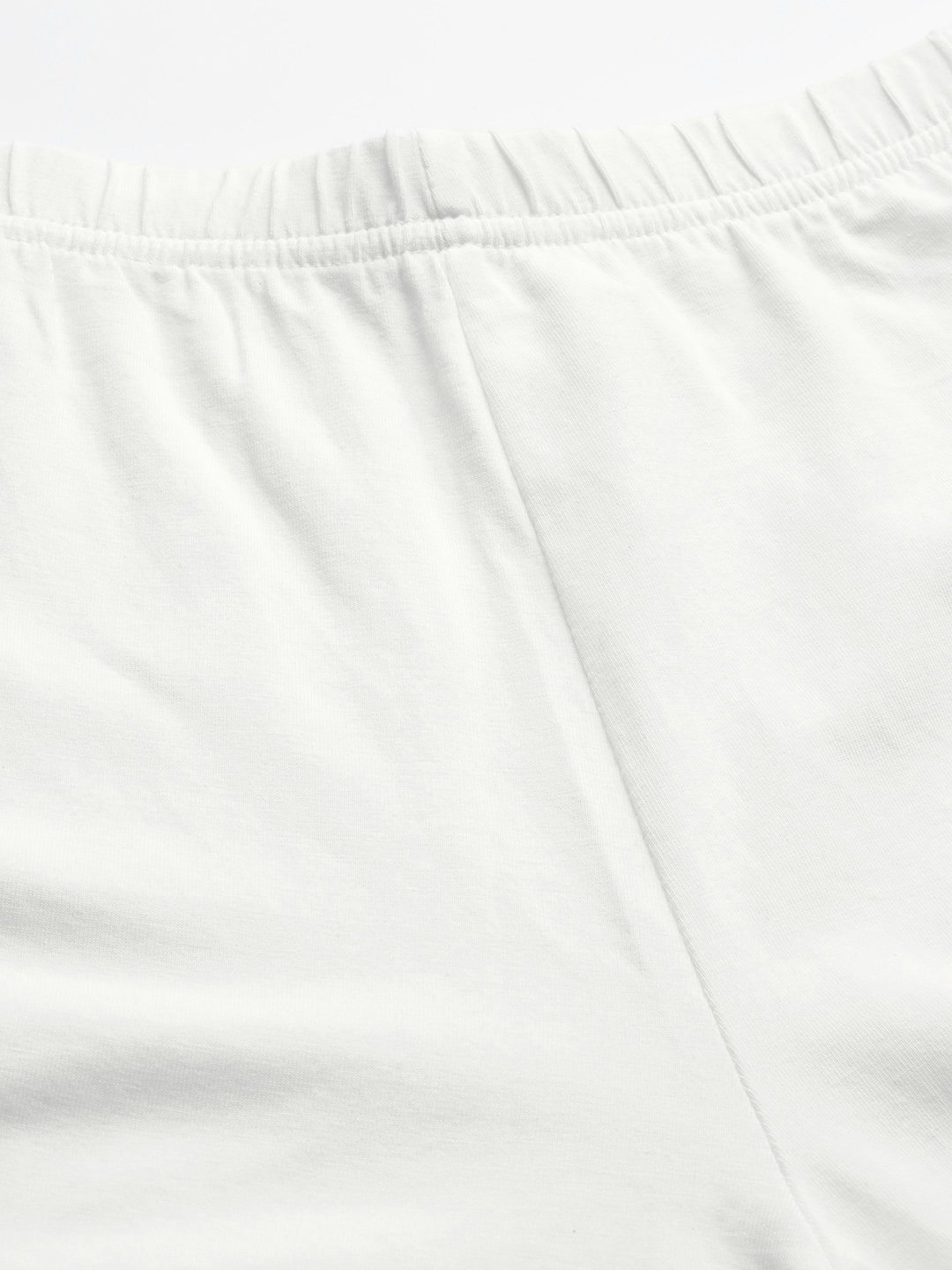 Women's Plus Size White Solid Color Cotton Knitted Legging
