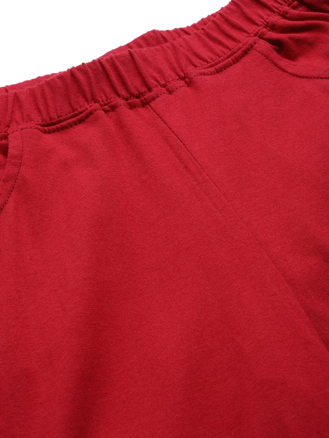 Women's Plus Size Maroon Solid Color Regular Fit Capris