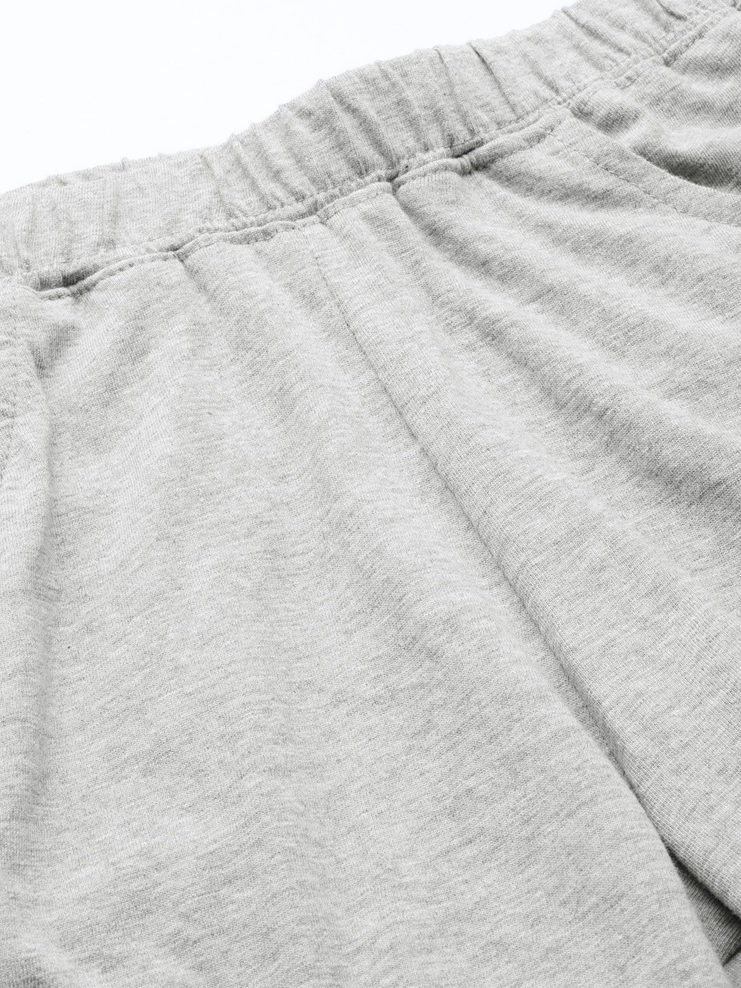 Women's Plus Size Light Grey Solid Color Cotton Shorts