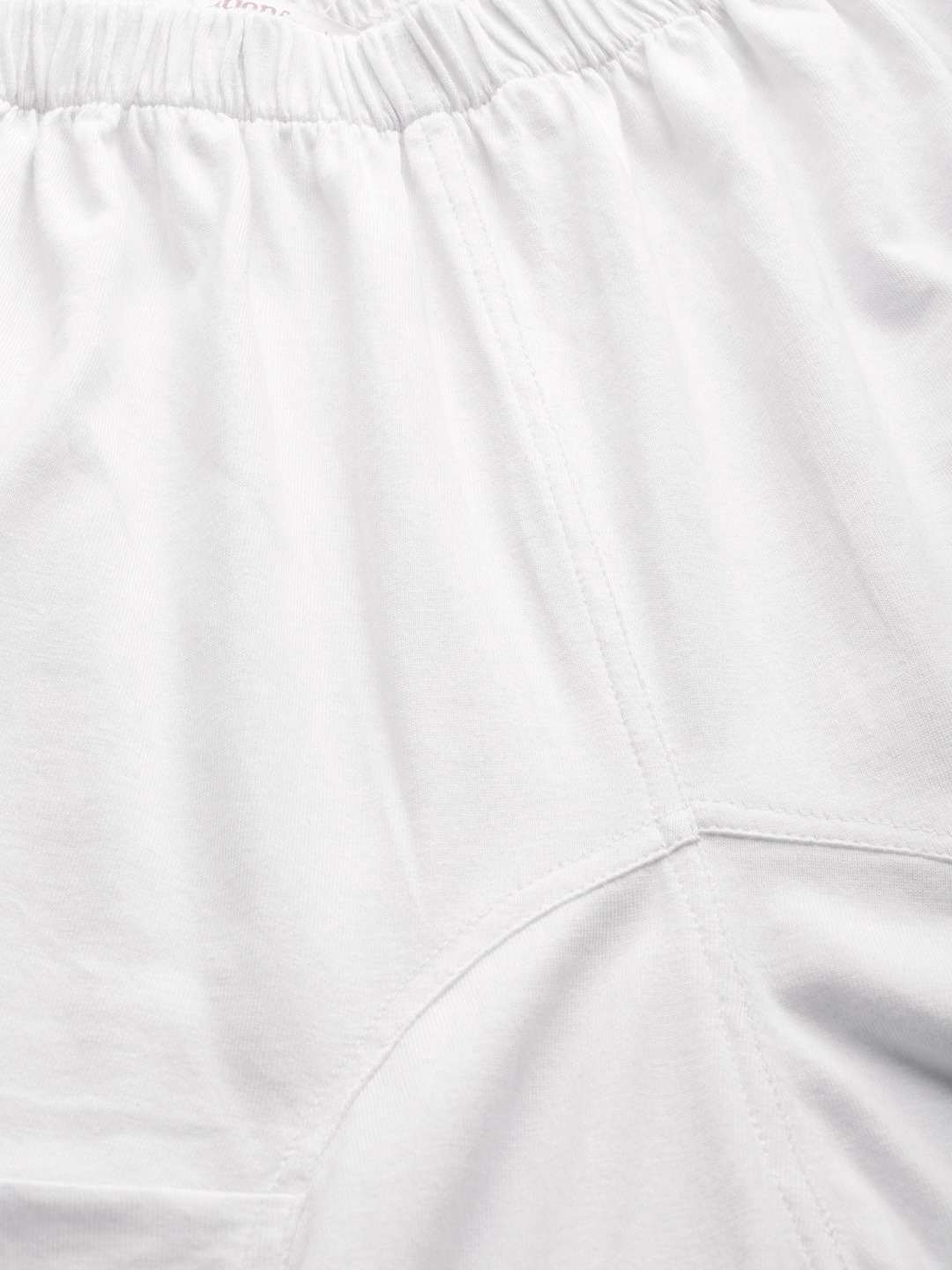 Women's Plus Size White Solid Color Knitted Flared Trouser