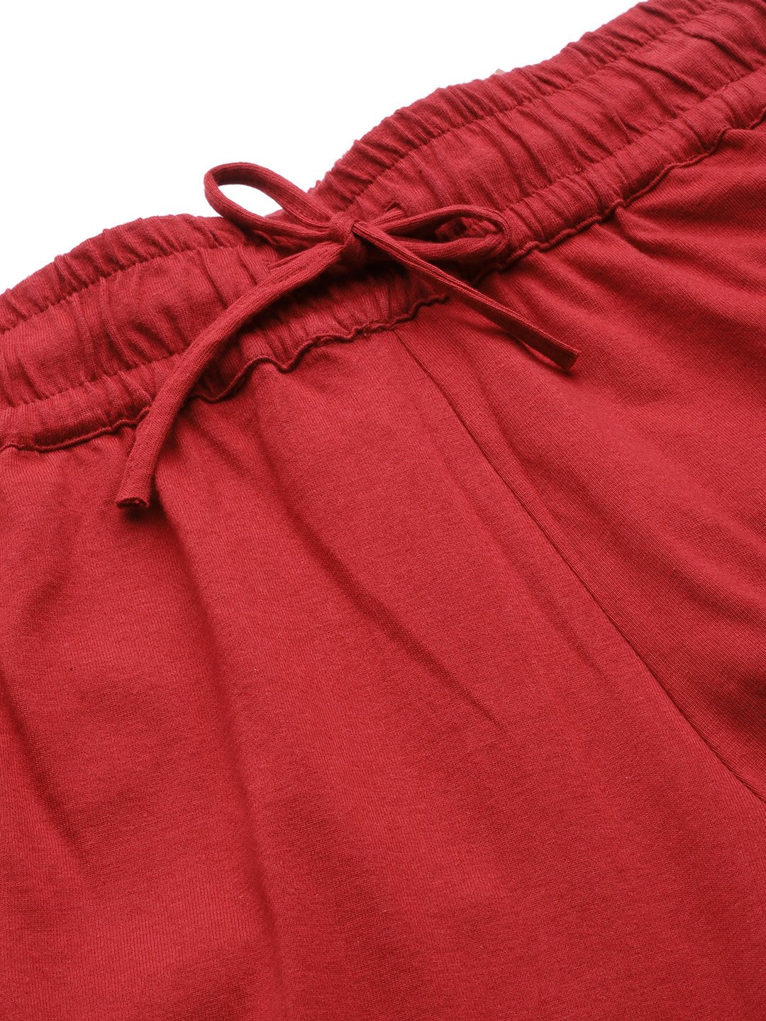 Women's Plus Size Maroon Solid Color Pure Cotton Regular Shorts