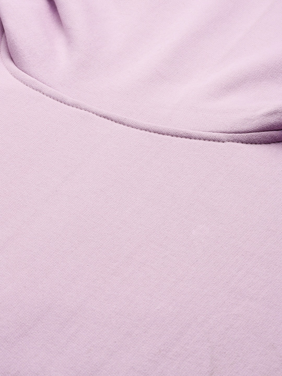 Women's Plus Size Lilac Solid Color Hooded Winter Sweatshirt