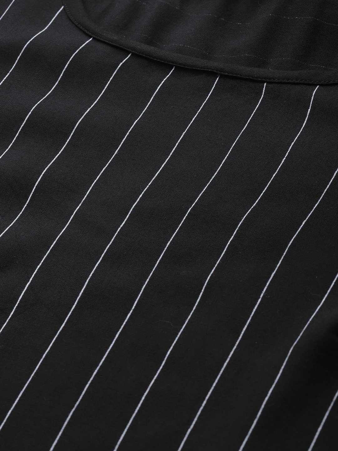 Women's Plus Size Black & White Striped High Low Top