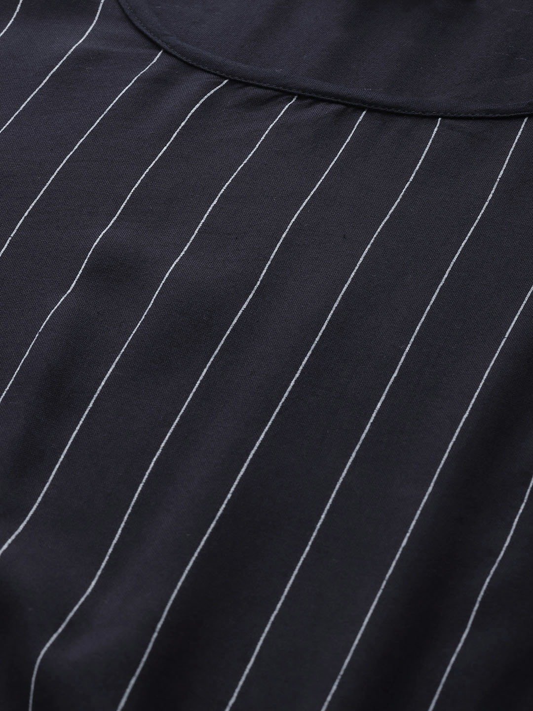 Women's Plus Size Navy Blue Striped High Low Top