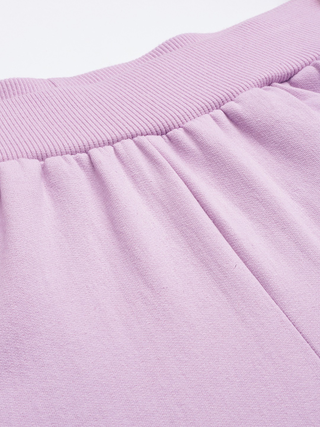 Women's Plus Size Lilac Solid Color Winter Jogger