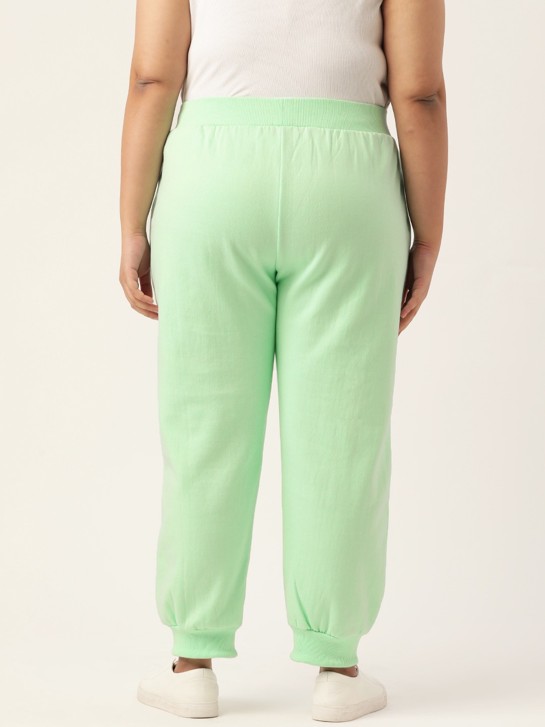 Women's Plus Size Sea Green Solid Color Winter Jogger