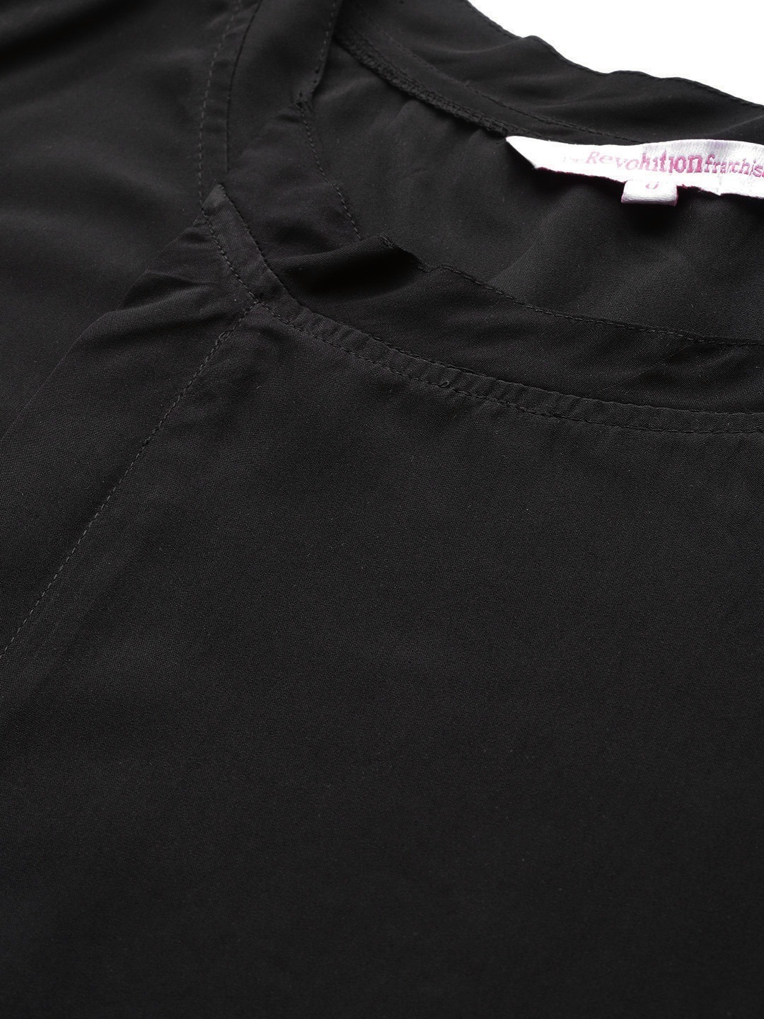 Women's Plus Size Black Solid Color Asymmetric A-Line Top