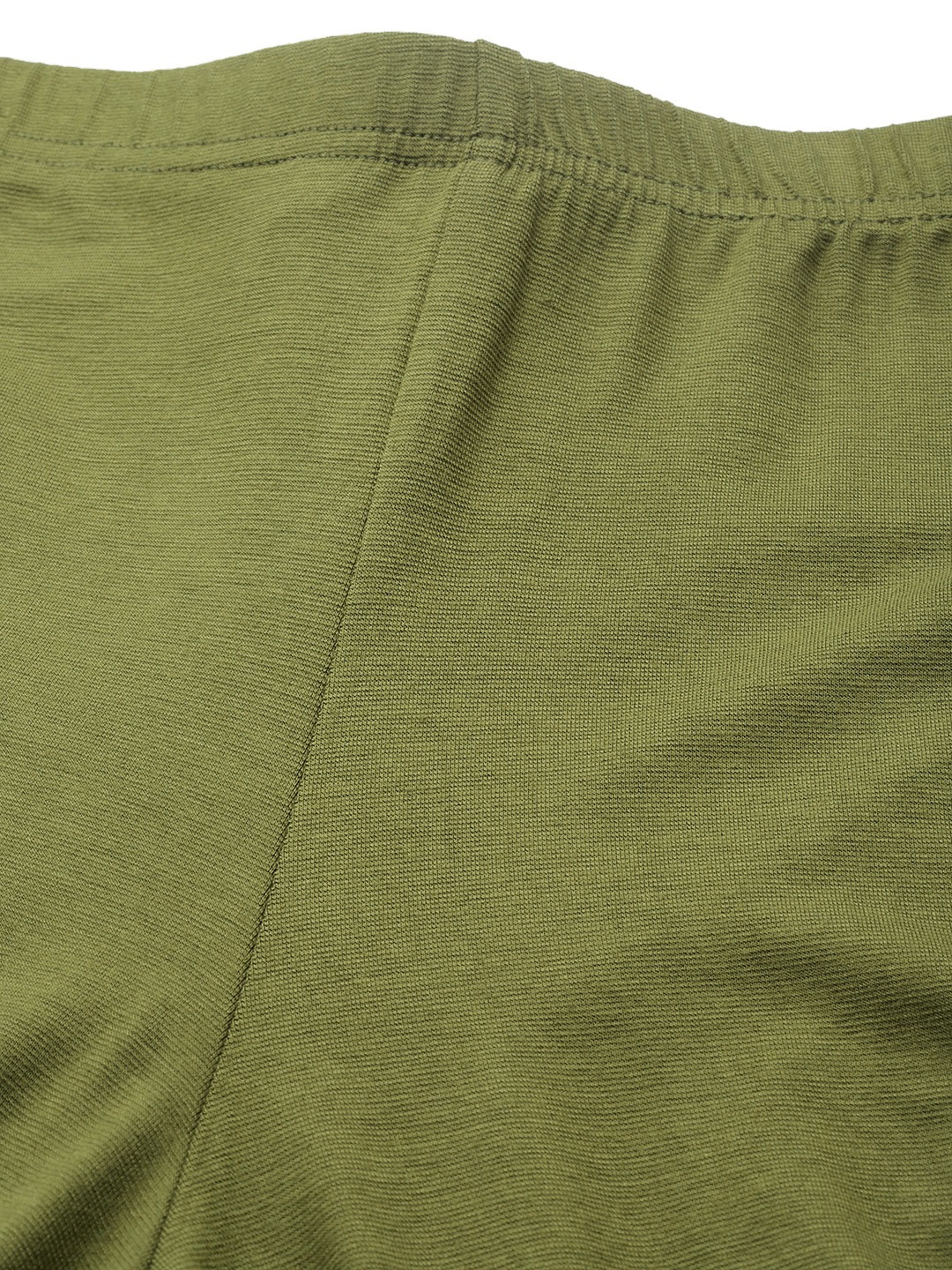 Women's Plus Size Olive Green Solid Color Knitted Flared Palazzo