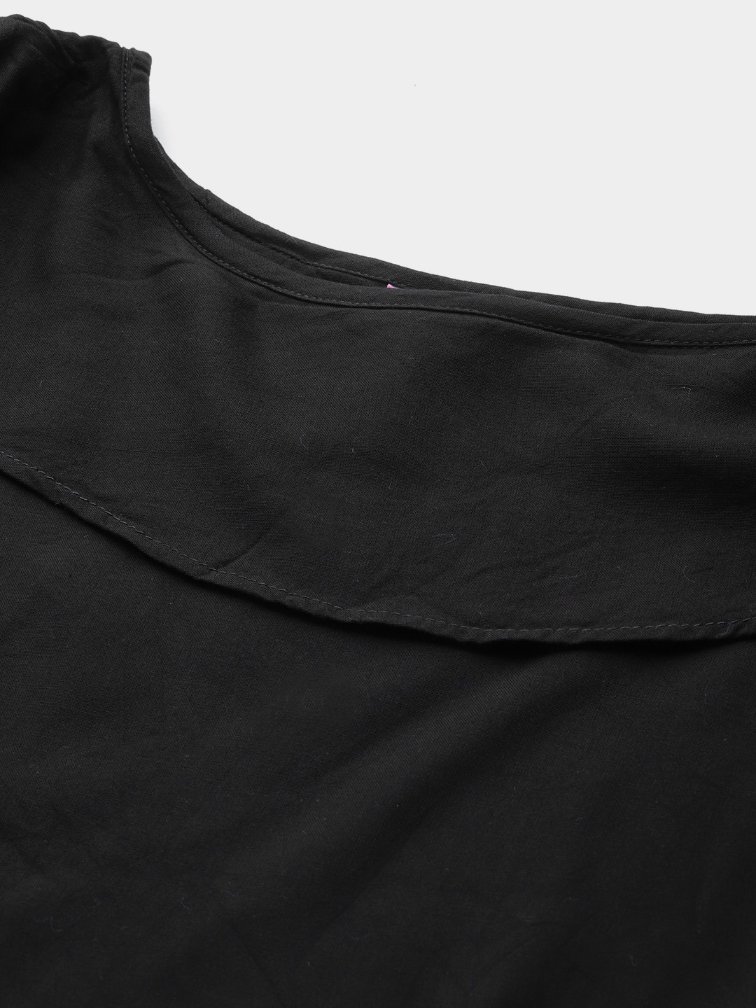 Women's Plus Size Black Flutter Sleeves Layered Top
