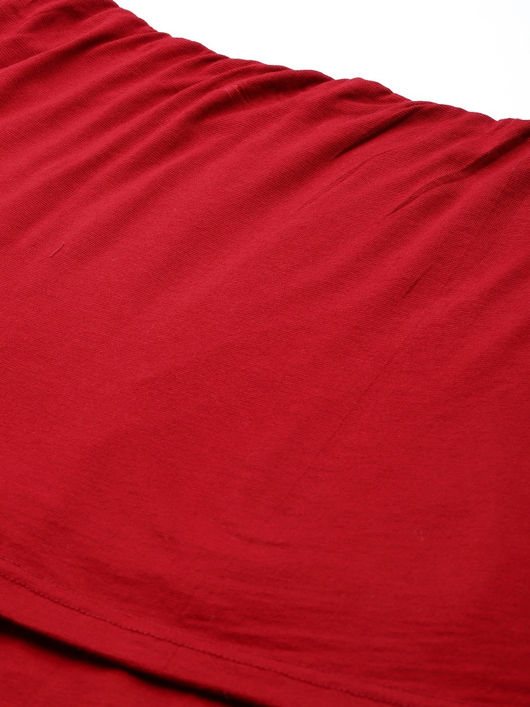 Women's Plus Size Maroon Off-Shoulder Asymmetrical Longline Top