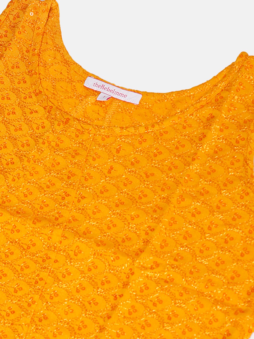 Women's Plus Size Mustard Solid Color Embellished Top