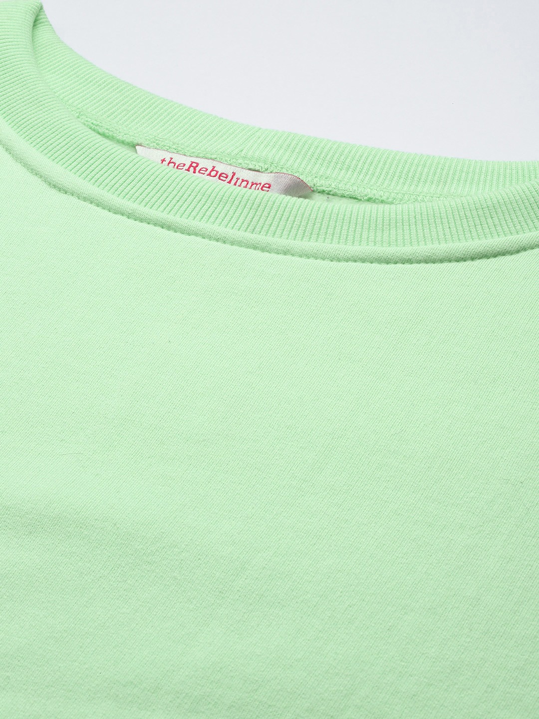 Women's Plus Size Sea Green Solid Color Fleece Winter Sweatshirt