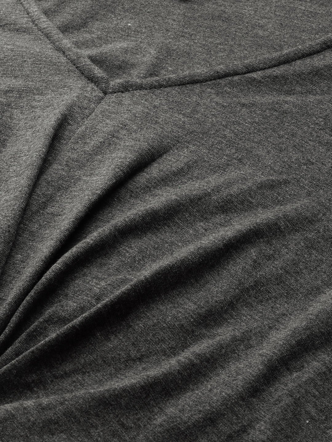 Women's Plus Size Charcoal Grey Solid Color Layered Top