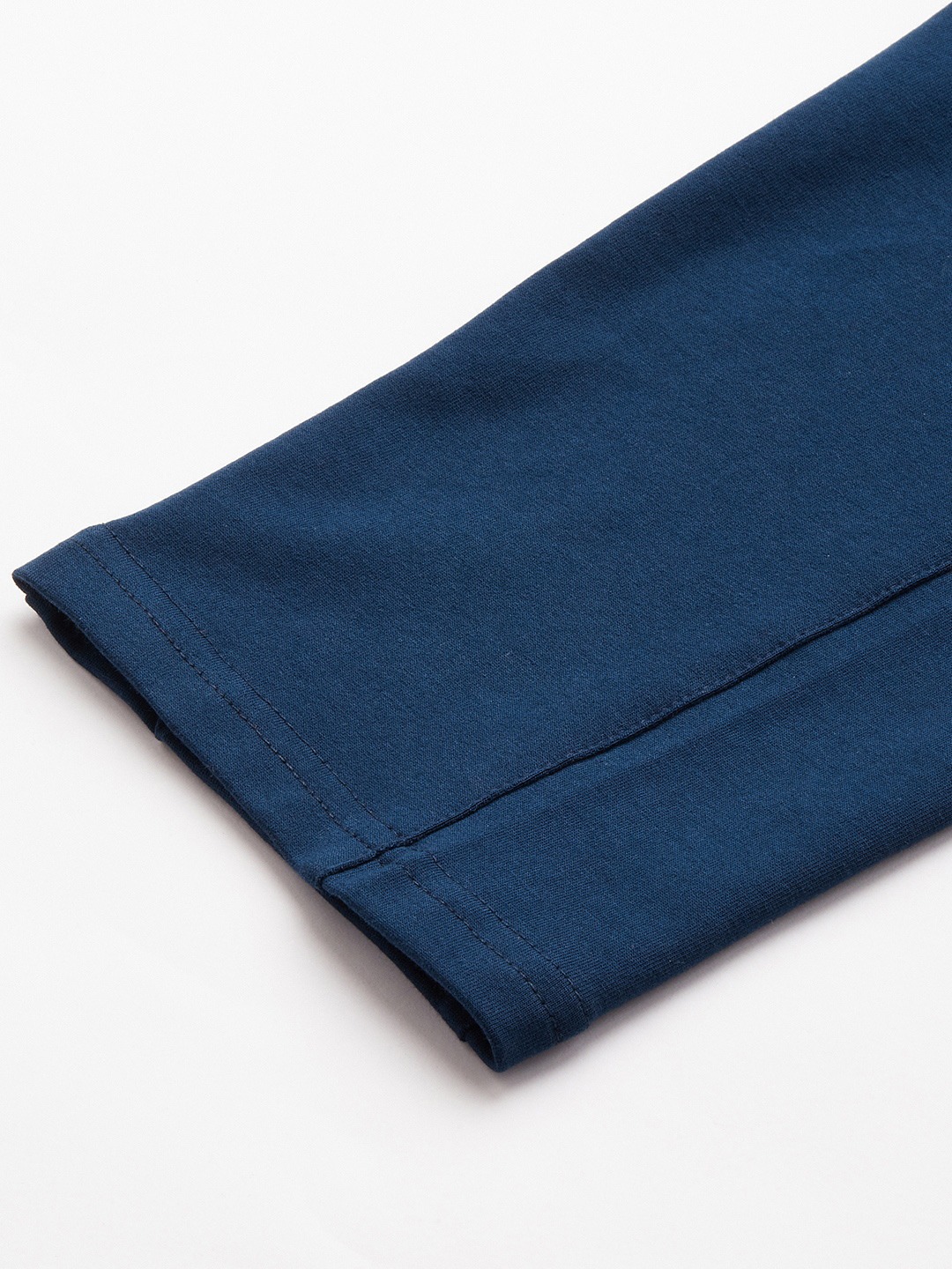 Women's Plus Size Ink Blue Solid Color Relaxed High-Rise Trousers