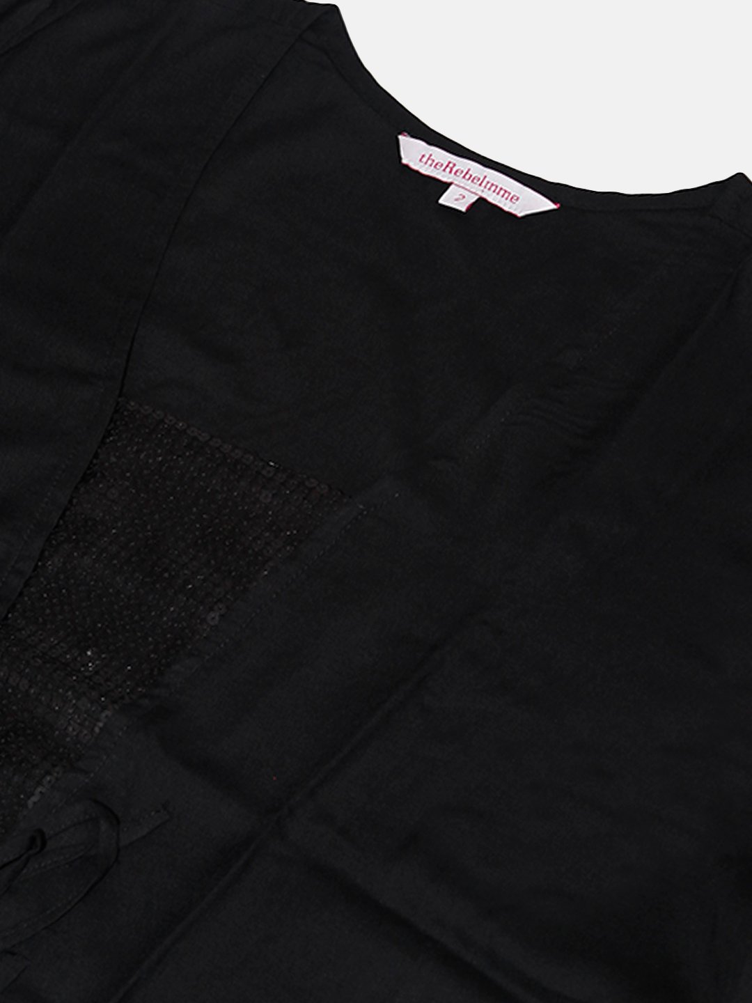 Women's Plus Size Black Solid Color Embellished Patch Work Regular Top