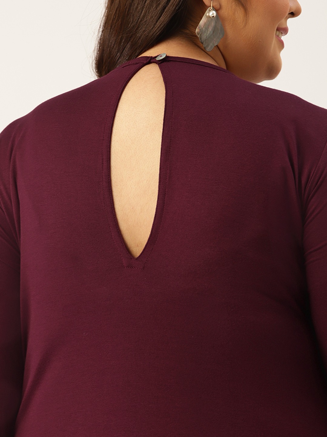 Women's Plus Size Burgundy Solid Color Culotte Jumpsuit