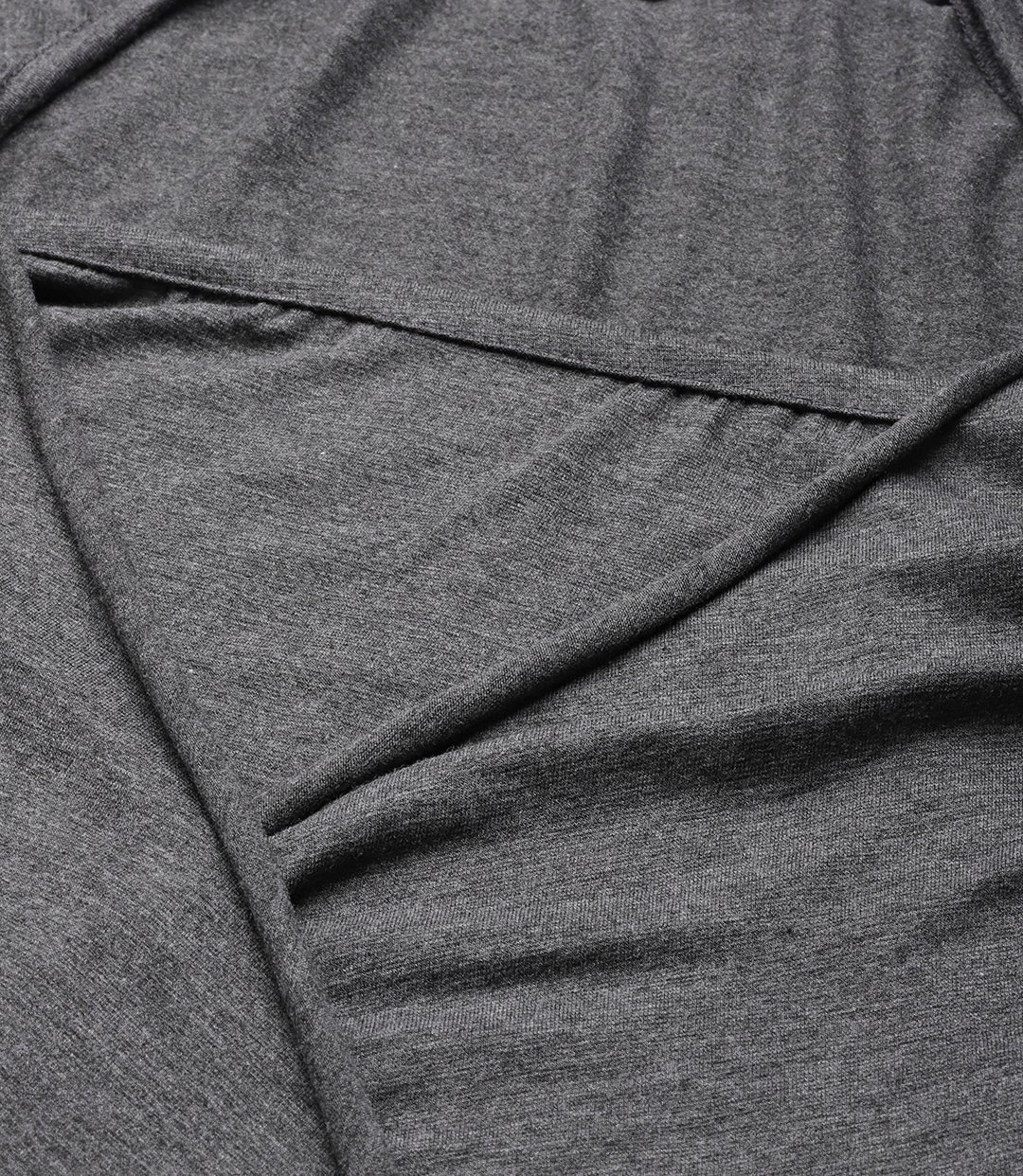 Women's Plus Size Charcoal Grey Solid Color Knitted Longline Top