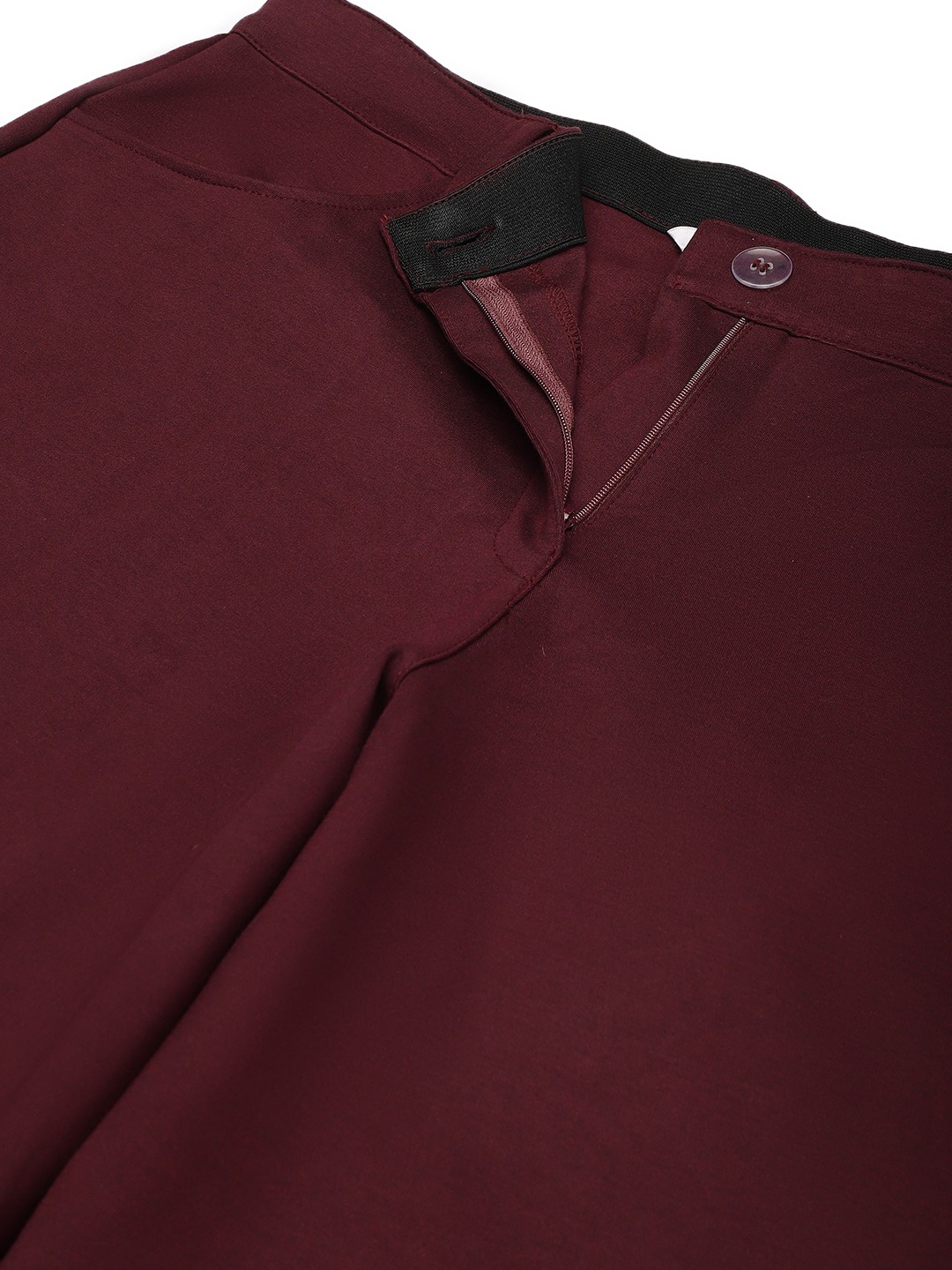 Women's Plus Size Plum Solid Color Flared Trouser