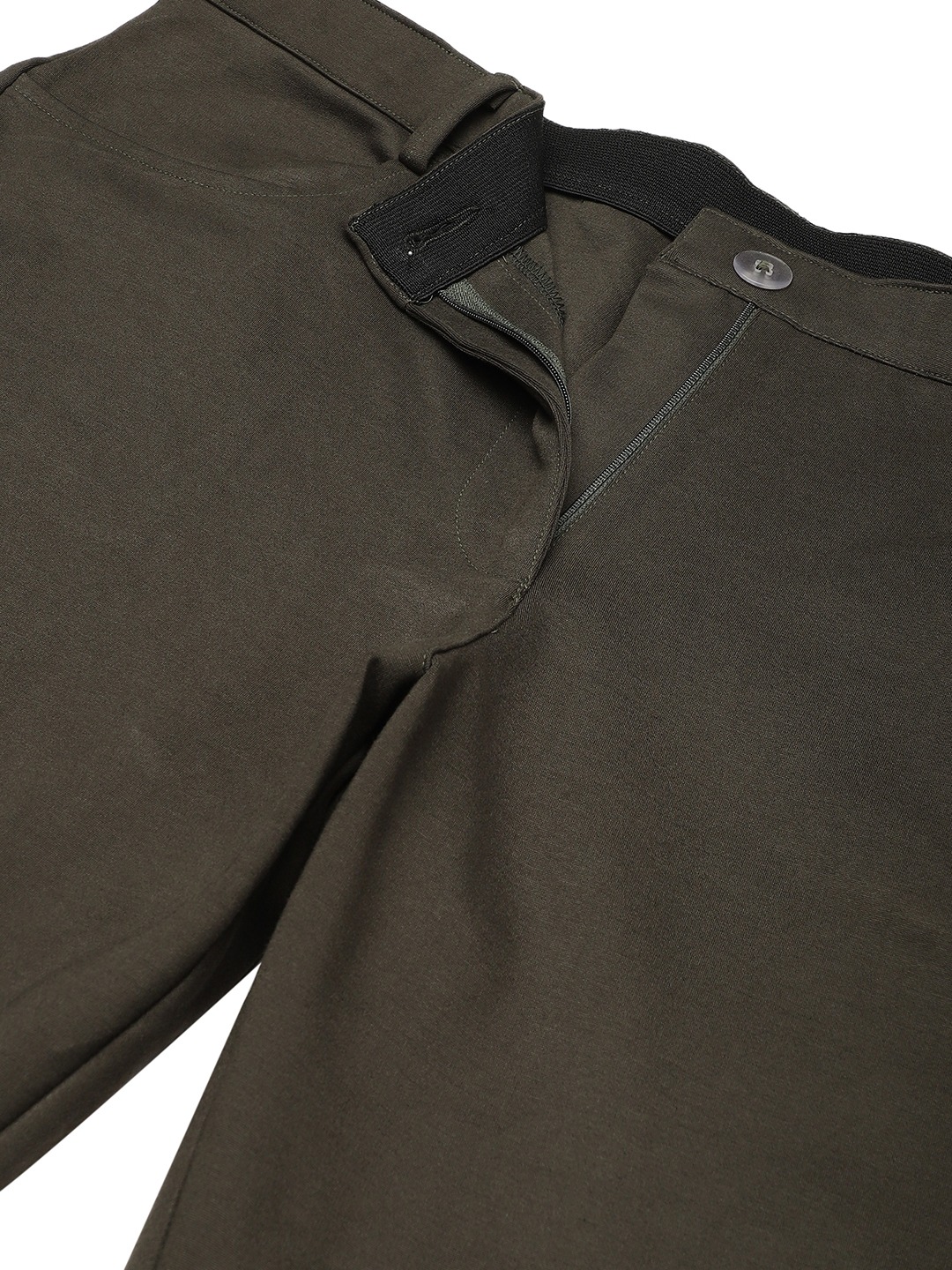 Women's Plus Size Olive Color Straight Fit Trouser