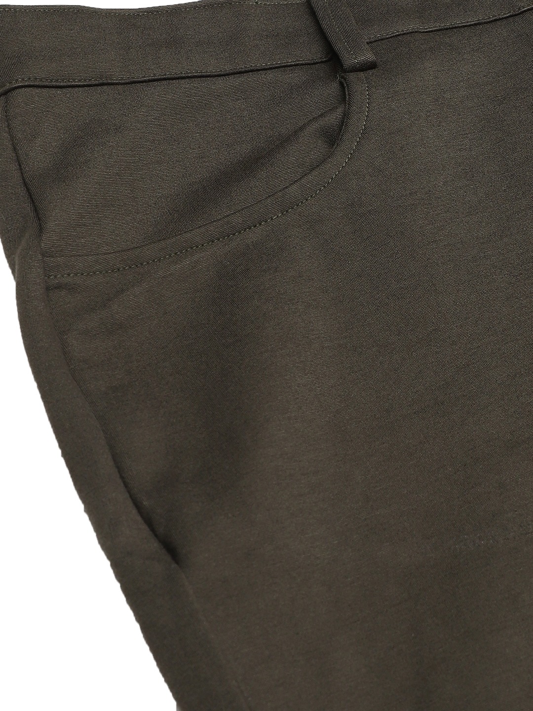 Women's Plus Size Olive Color Straight Fit Trouser