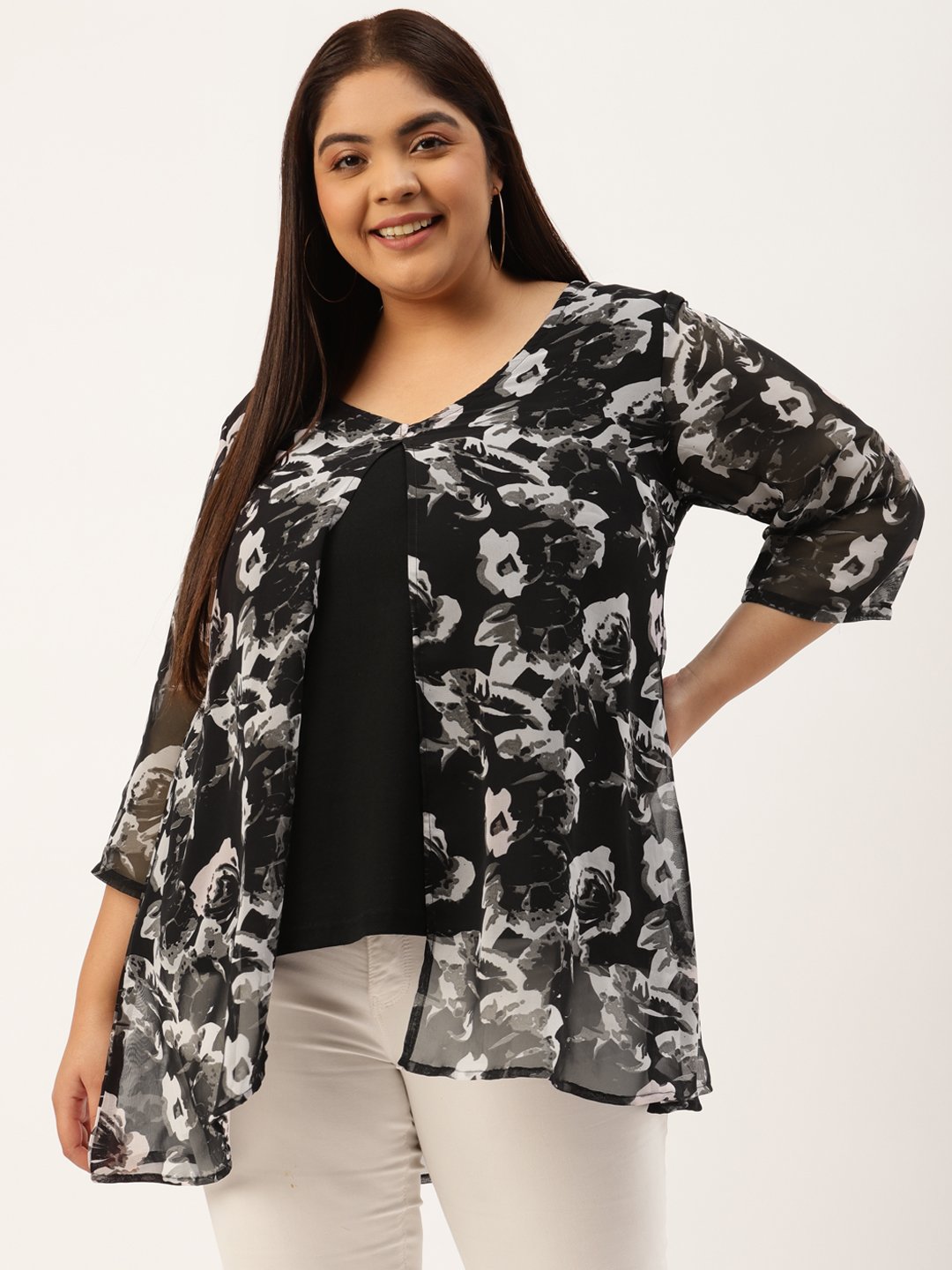 Women's Plus Size Black & Off