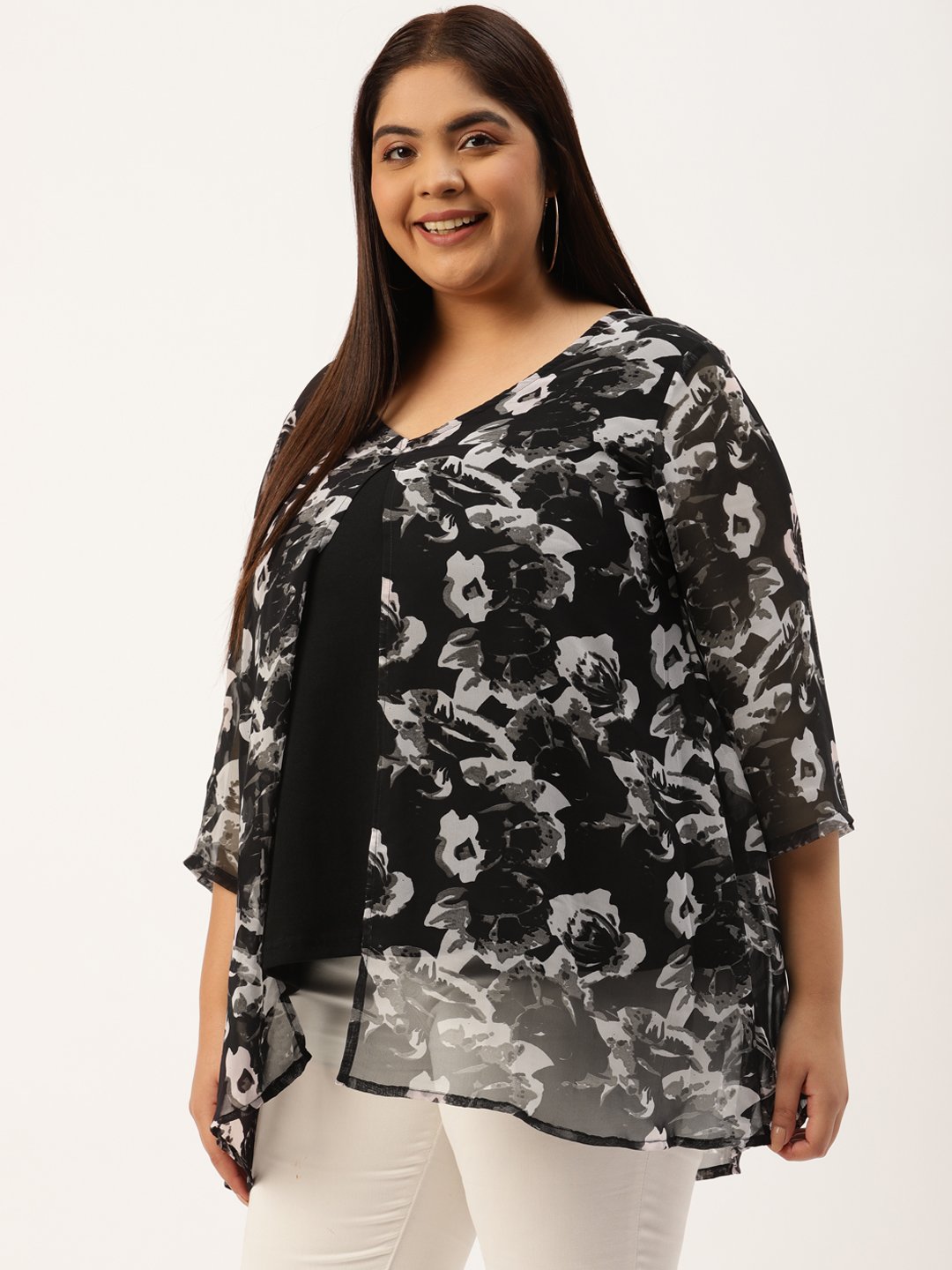 Women's Plus Size Black & Off