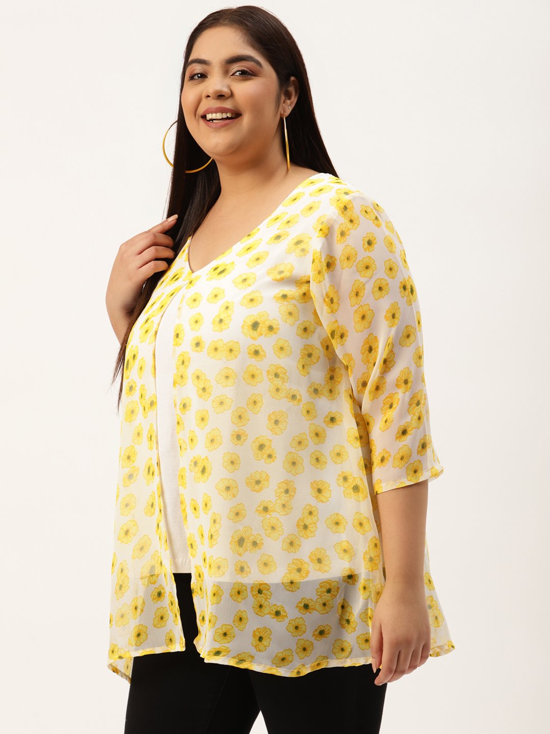 Women's Plus Size Yellow & Off