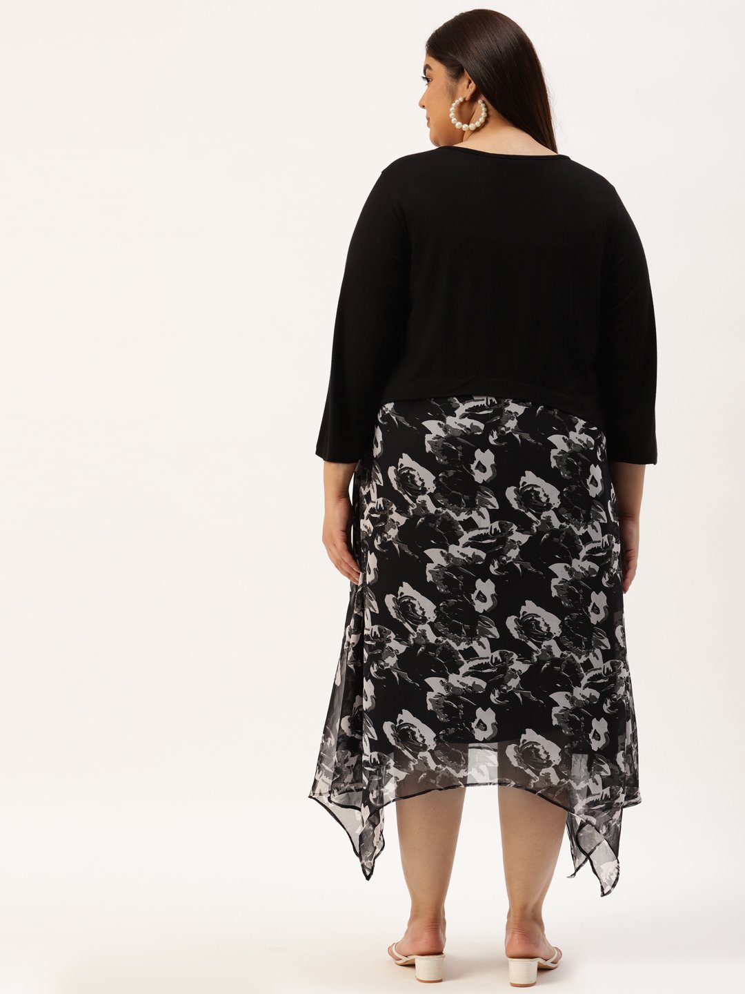 Women's Plus Size Black Solid Color & Off