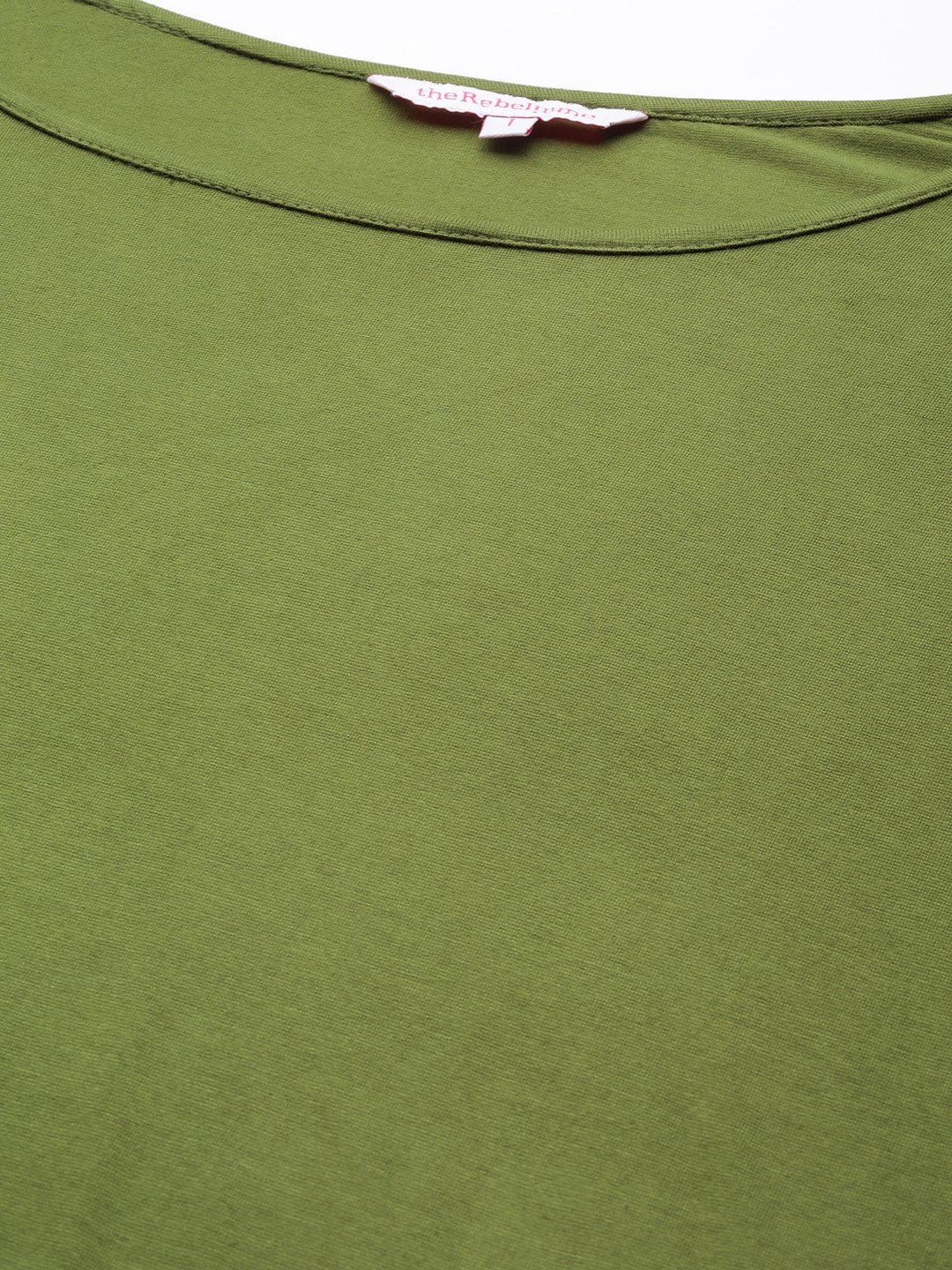 Women's Plus Size Olive Green Solid Color Viscose Knitted Longline top