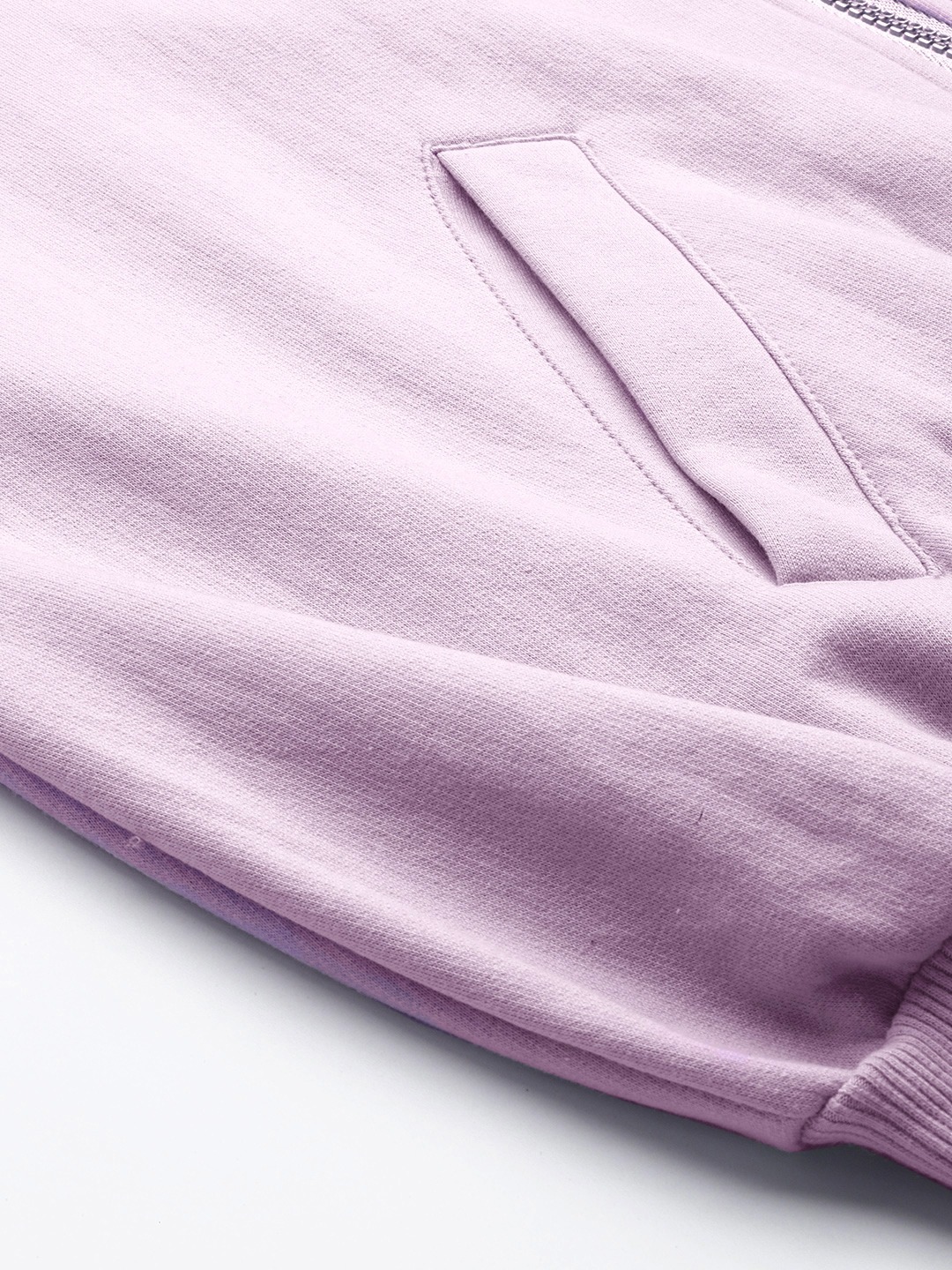 Women's Plus Size Lilac Solid Color Longline Sporty Winter Jacket