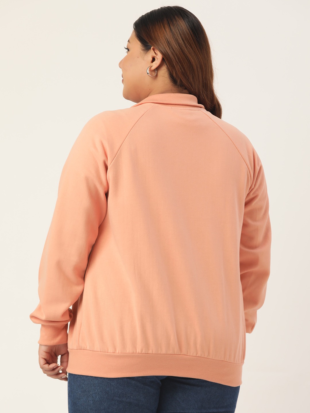 Women's Plus Size Pink Solid Color Longline Sporty Winter Jacket