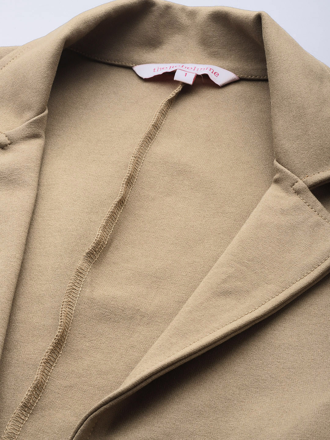 Women's Plus Size Beige Solid Color Tie-Up Shrug