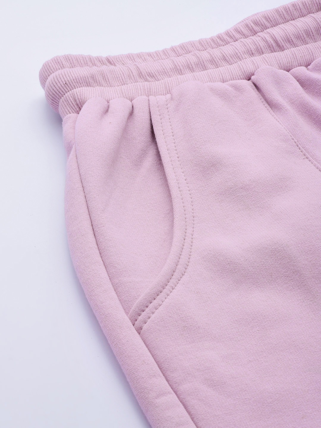 Women's Plus Size Lilac Solid Color Tapered Winter Jogger