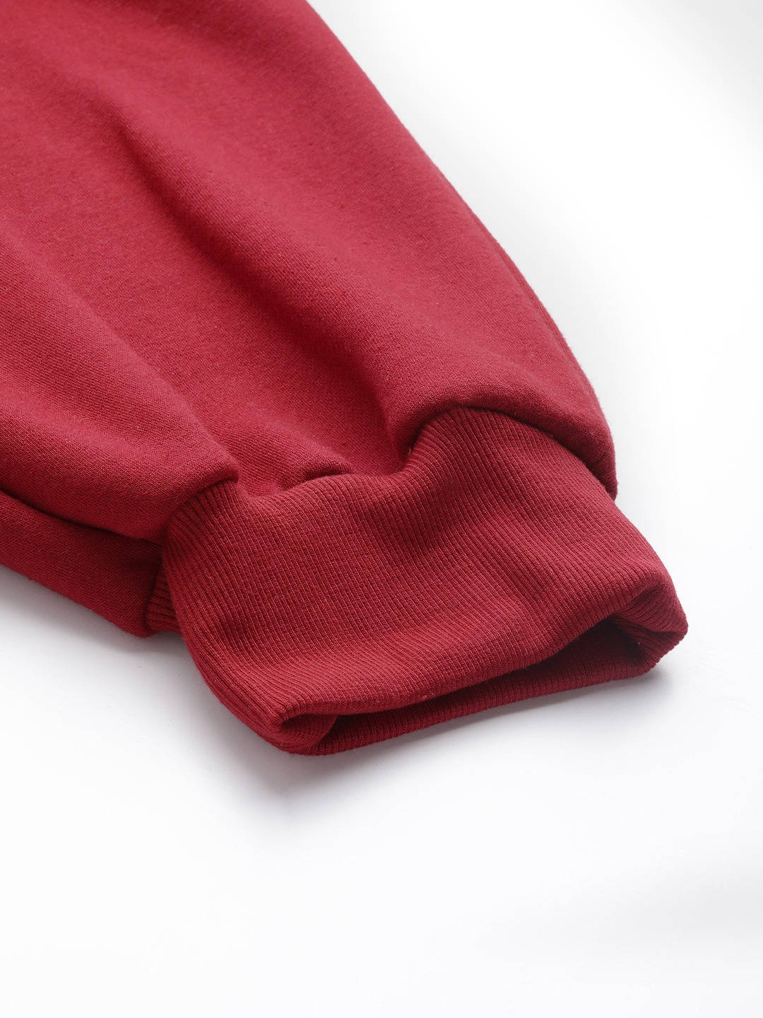 Women's Plus Size Maroon Solid Color Tapered Winter Jogger