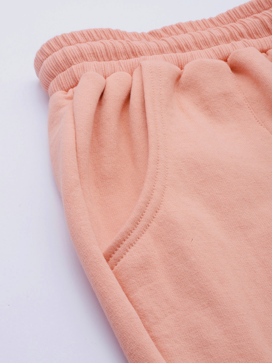 Women's Plus Size Pink Solid Color Tapered Winter Jogger