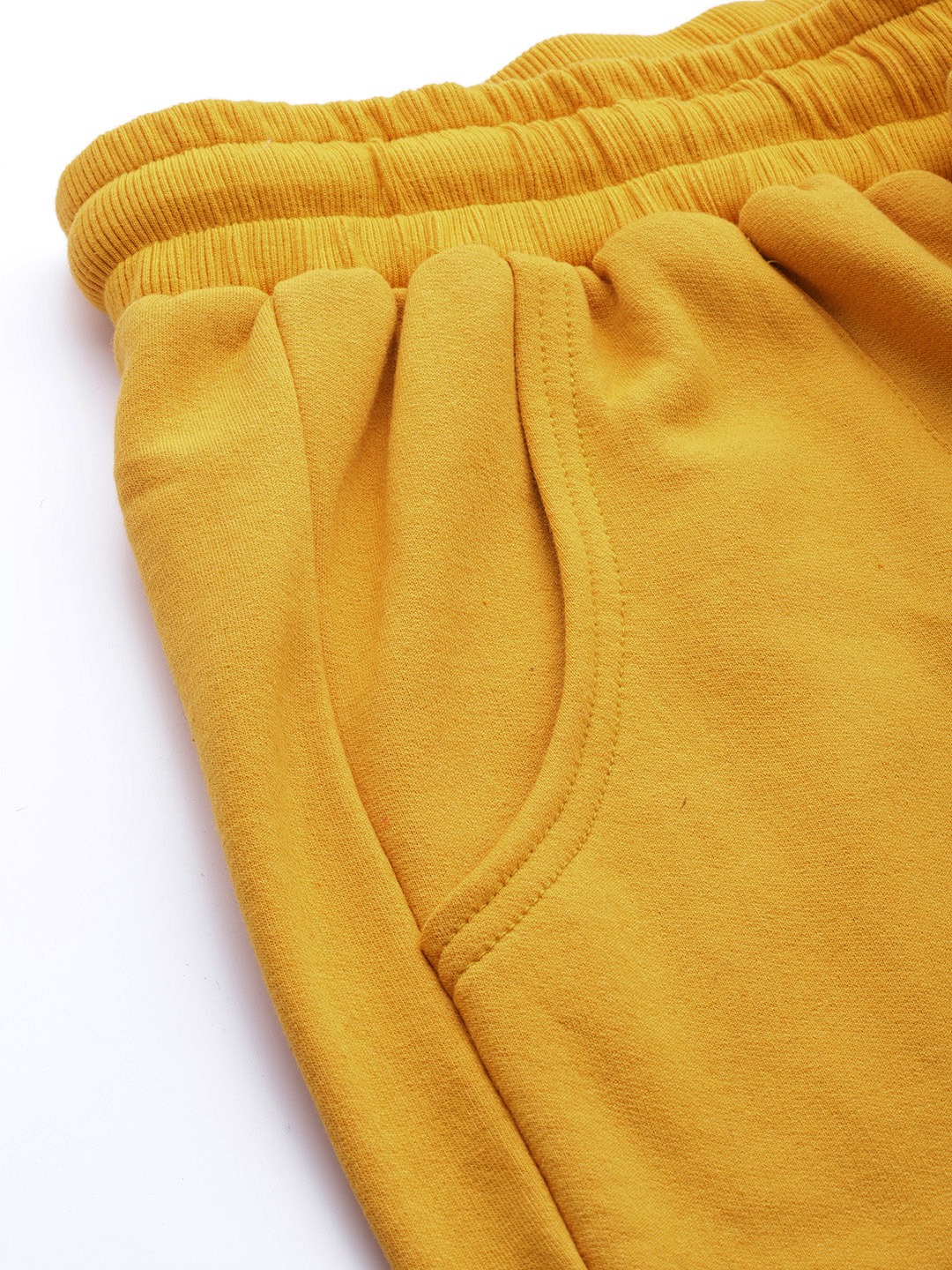 Women's Plus Size Yellow Solid Color Tapered Winter Jogger