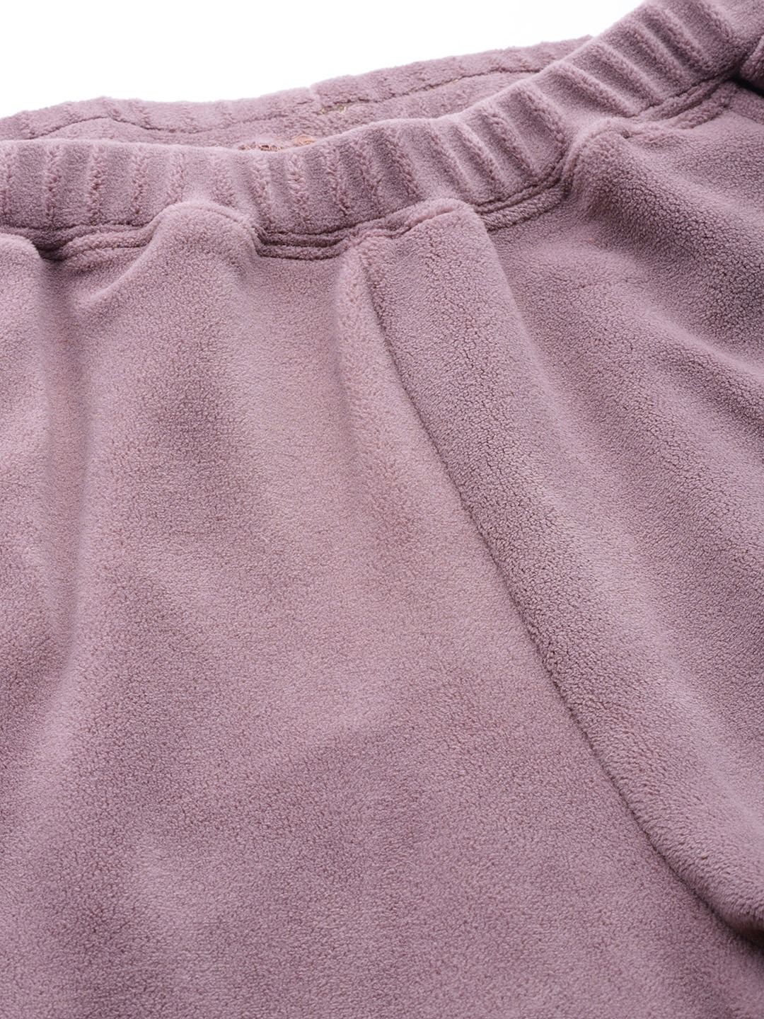Women's Plus Size Lilac Solid Color High-Rise Winter Trouser