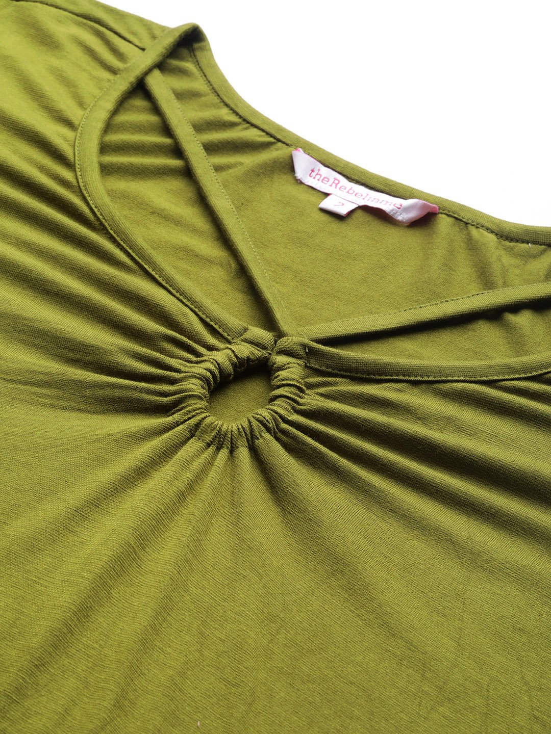 Women's Plus SizeOlive Solid Color Keyhole Neck knitted top