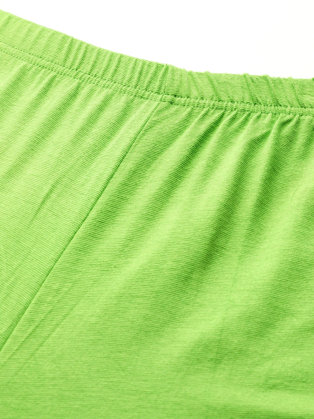 Women's Plus Size Bright Green Solid Color Top With Palazoos Set
