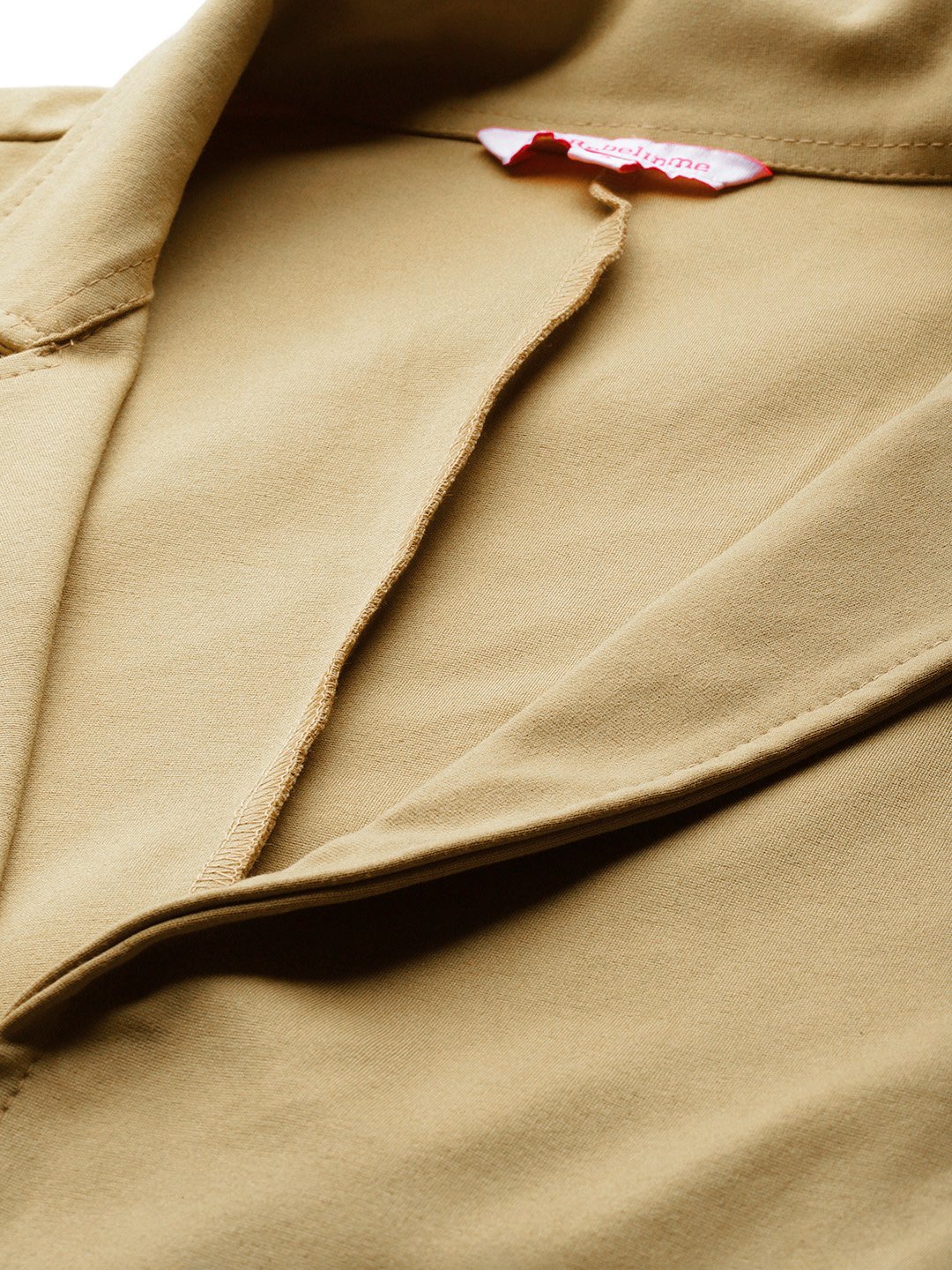 Women's Plus Size Beige Solid Color Shrug With Trouser
