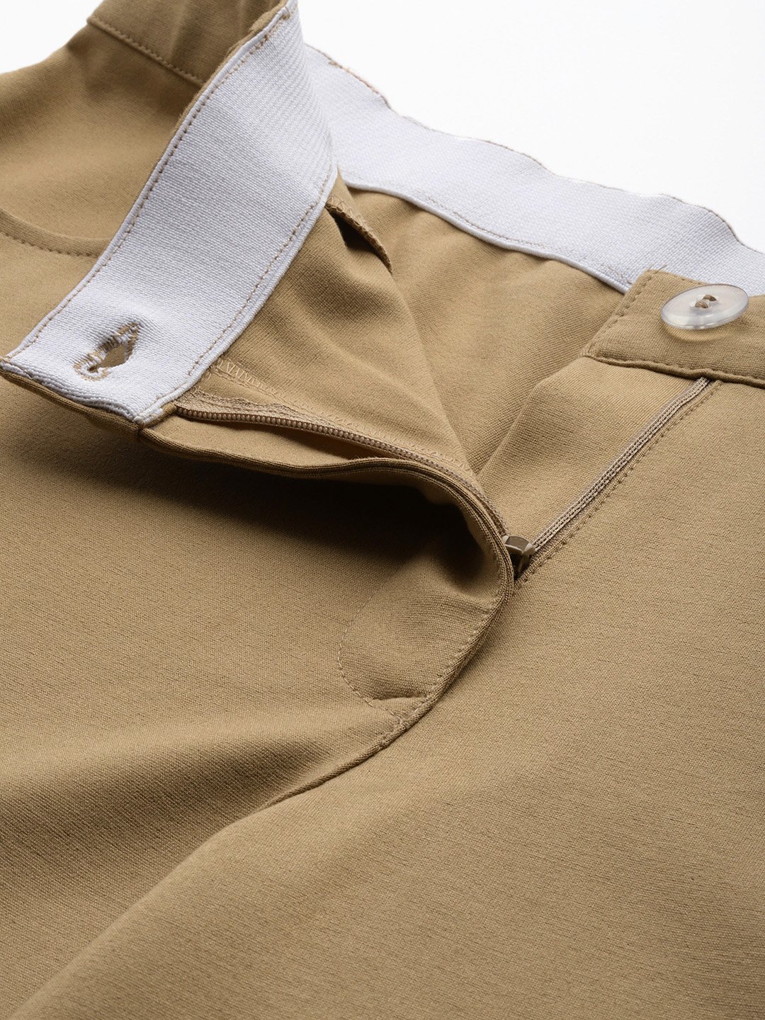 Women's Plus Size Beige Solid Color Shrug With Flared Trouser
