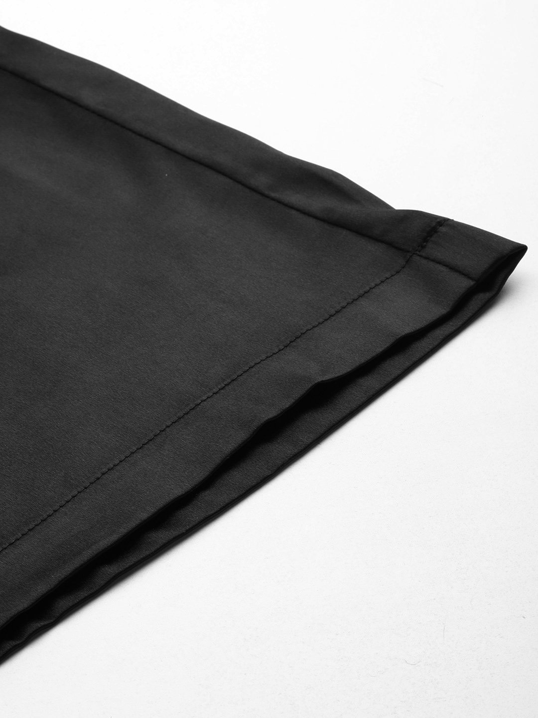 Women's Plus Size Black Solid Color High Rise Satin Trouser