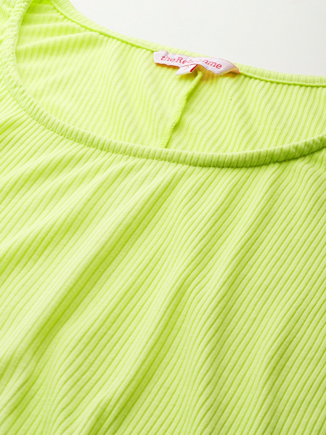 Women's Plus Size Lime solid color Cotton Top