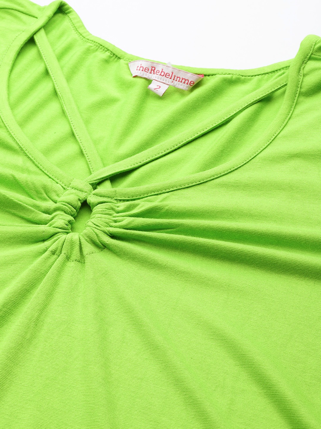 Women's Plus Size Bright Green Solid Color Key Hole Neck Knitted Top