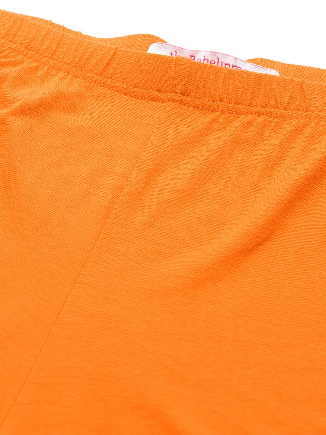 Women's Plus Size Orange Solid Color Flared Knitted Palazzos