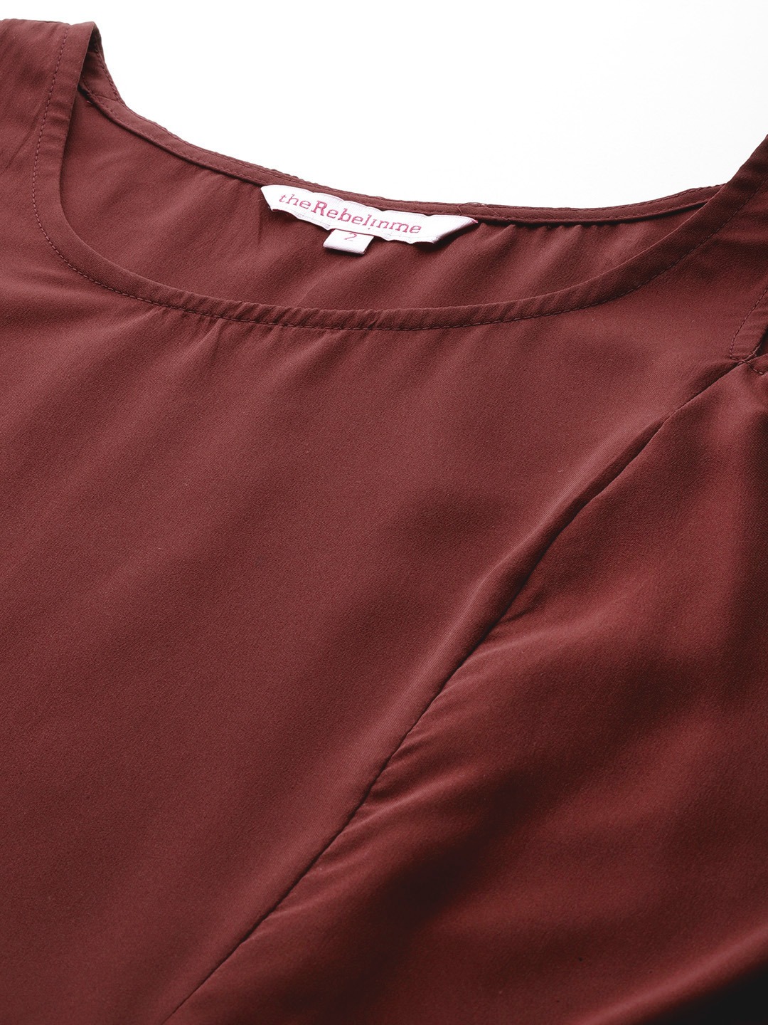 Women's Plus Size Plum Solid Color Cut Out Detail Top