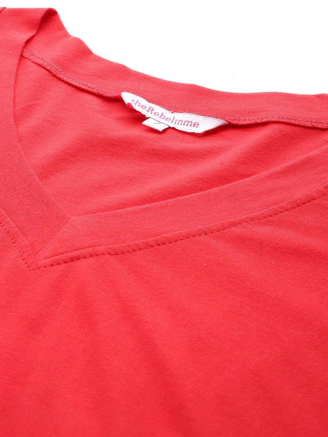 Women's Plus Size Red Solid Color Cotton Knitted A-Line Dress