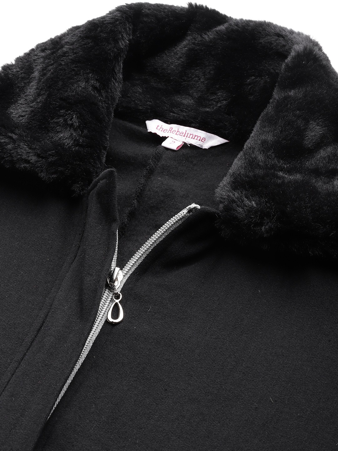 Women's Plus Size Black Solid Color Winter Fleece Jacket