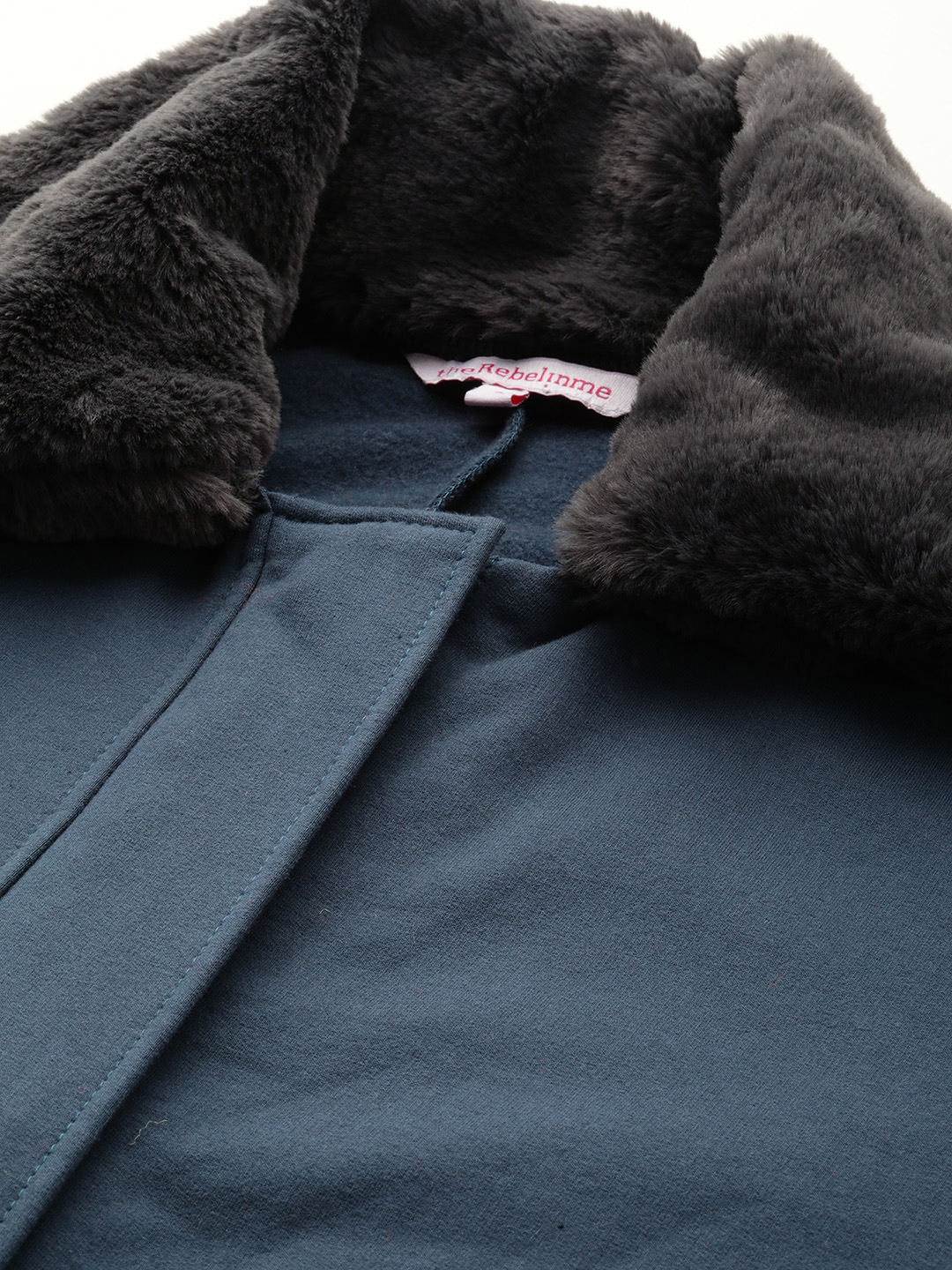 Women's Plus Size Teal Solid Color Winter Fleece Jacket